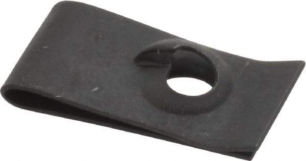 Value Collection - #10 Screw, 0.015 to 0.06" Thick, Spring Steel Extruded Tapped Hole U Nut - 15/32" Center Edge, Black Phosphate Finish - Eagle Tool & Supply