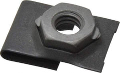 Value Collection - 5/16-18 Screw, 0.087 to 0.093" Thick, Spring Steel J Nut Retainer - 9/16" Center Edge, Black Phosphate Finish - Eagle Tool & Supply