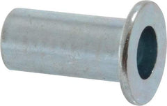 Value Collection - #10-24, 0.01 to 0.08" Grip, Steel Standard Rivet Nut - Drill Size Letter F, Flat Head - Eagle Tool & Supply