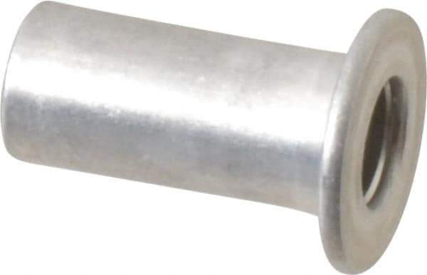 Value Collection - #10-24, 0.01 to 0.08" Grip, Aluminum Standard Rivet Nut - Drill Size Letter F, Flat Head - Eagle Tool & Supply