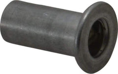 Value Collection - #10-32, 0.01 to 0.08" Grip, Aluminum Standard Rivet Nut - Drill Size Letter F, Flat Head - Eagle Tool & Supply