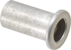 Value Collection - 1/4-20, 0.02 to 0.08" Grip, Aluminum Standard Rivet Nut - Drill Size Letter R, Flat Head - Eagle Tool & Supply