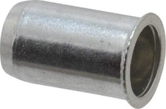 Value Collection - #10-24, 0.01 to 0.08" Grip, Aluminum Standard Rivet Nut - Drill Size Letter F, Expander Head - Eagle Tool & Supply