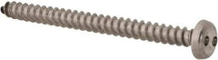 Made in USA - #8 Pan Head Spanner Sheet Metal Screw - Stainless Steel, 2" Length Under Head, Grade 18-8 - Eagle Tool & Supply