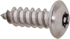 Value Collection - #8 Button Head Torx Sheet Metal Screw - Stainless Steel, 1/2" Length Under Head, Grade 18-8, T15 Drive - Eagle Tool & Supply