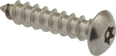 Value Collection - #8 Button Head Torx Sheet Metal Screw - Stainless Steel, 3/4" Length Under Head, Grade 18-8, T15 Drive - Eagle Tool & Supply