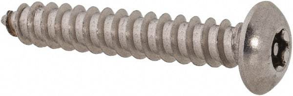 Value Collection - #8 Button Head Torx Sheet Metal Screw - Stainless Steel, 1" Length Under Head, Grade 18-8, T15 Drive - Eagle Tool & Supply