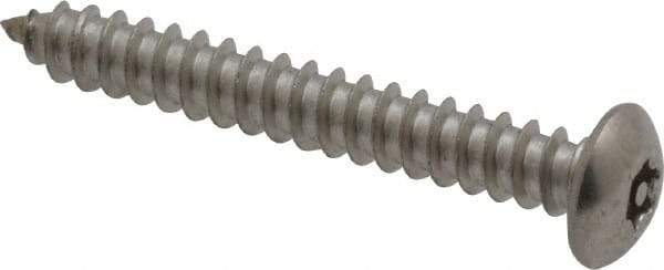 Value Collection - #8 Button Head Torx Sheet Metal Screw - Stainless Steel, 1-1/4" Length Under Head, Grade 18-8, T15 Drive - Eagle Tool & Supply