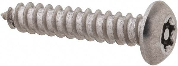 Value Collection - #10 Button Head Torx Sheet Metal Screw - Stainless Steel, 1" Length Under Head, Grade 18-8, T25 Drive - Eagle Tool & Supply