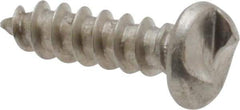 Made in USA - #6 Round Head Slotted Sheet Metal Screw - Stainless Steel, 1/2" Length Under Head, Grade 18-8 - Eagle Tool & Supply