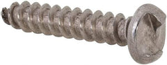 Made in USA - #6 Round Head Slotted Sheet Metal Screw - Stainless Steel, 3/4" Length Under Head, Grade 18-8 - Eagle Tool & Supply