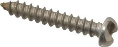 Made in USA - #8 Round Head Slotted Sheet Metal Screw - Stainless Steel, 1" Length Under Head, Grade 18-8 - Eagle Tool & Supply