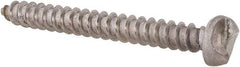 Made in USA - #8 Round Head Slotted Sheet Metal Screw - Stainless Steel, 1-1/2" Length Under Head, Grade 18-8 - Eagle Tool & Supply