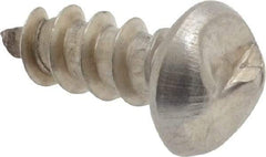 Made in USA - #10 Round Head Slotted Sheet Metal Screw - Stainless Steel, 1/2" Length Under Head, Grade 18-8 - Eagle Tool & Supply