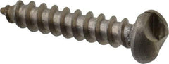 Made in USA - #10 Round Head Slotted Sheet Metal Screw - Stainless Steel, 1" Length Under Head, Grade 18-8 - Eagle Tool & Supply