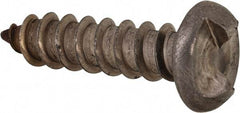 Made in USA - #14 Round Head Slotted Sheet Metal Screw - Stainless Steel, 1" Length Under Head, Grade 18-8 - Eagle Tool & Supply