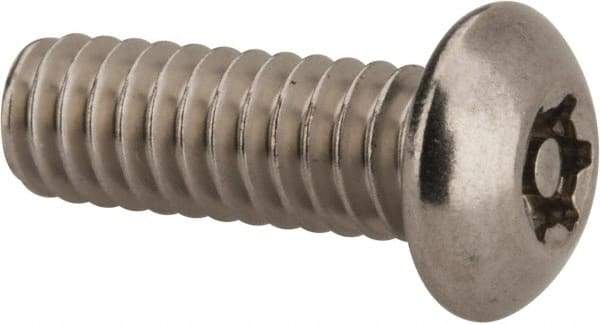 Made in USA - 1/4-20 UNC, 3/4" Length Under Head Torx Drive Machine Screw - Button Head, Grade 18-8 Stainless Steel, Uncoated, Without Washer - Eagle Tool & Supply