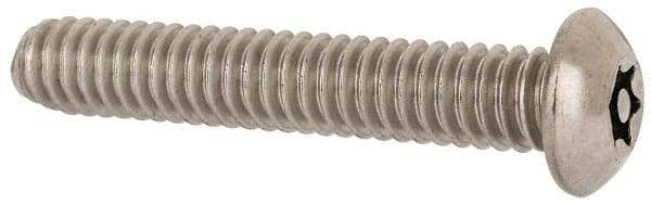 Made in USA - 1/4-20 UNC, 1-1/2" Length Under Head Torx Drive Machine Screw - Button Head, Grade 18-8 Stainless Steel, Uncoated, Without Washer - Eagle Tool & Supply