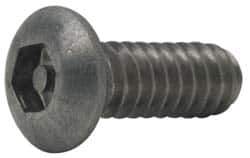 Made in USA - #10-24 UNC Pin In Hex Socket Drive, Button Screw - Grade 18-8 Stainless Steel, Uncoated, 3/8" Length Under Head - Eagle Tool & Supply