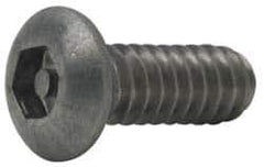 Made in USA - #10-24 UNC Pin In Hex Socket Drive, Button Screw - Grade 18-8 Stainless Steel, Uncoated, 3/8" Length Under Head - Eagle Tool & Supply