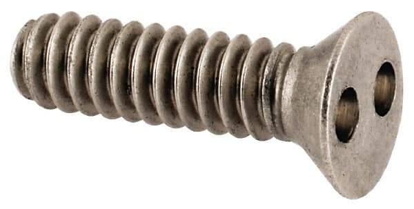 Made in USA - #6-32 UNC, 1/2" OAL Spanner Drive Machine Screw - Flat Head, Grade 18-8 Stainless Steel, Uncoated, Without Washer - Eagle Tool & Supply