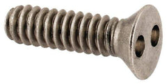 Made in USA - #6-32 UNC, 1/2" OAL Spanner Drive Machine Screw - Flat Head, Grade 18-8 Stainless Steel, Uncoated, Without Washer - Eagle Tool & Supply