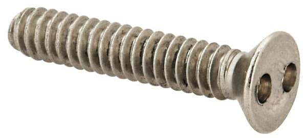 Made in USA - #6-32 UNC, 3/4" OAL Spanner Drive Machine Screw - Flat Head, Grade 18-8 Stainless Steel, Uncoated, Without Washer - Eagle Tool & Supply