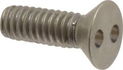 Made in USA - #8-32 UNC, 1/2" OAL Spanner Drive Machine Screw - Flat Head, Grade 18-8 Stainless Steel, Uncoated, Without Washer - Eagle Tool & Supply