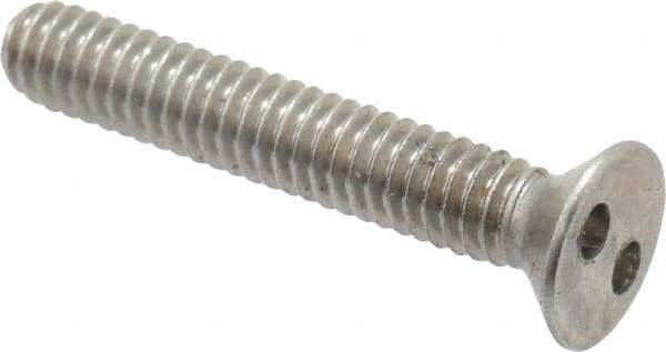 Made in USA - #8-32 UNC, 1" OAL Spanner Drive Machine Screw - Flat Head, Grade 18-8 Stainless Steel, Uncoated, Without Washer - Eagle Tool & Supply