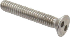 Made in USA - #8-32 UNC, 1" OAL Spanner Drive Machine Screw - Flat Head, Grade 18-8 Stainless Steel, Uncoated, Without Washer - Eagle Tool & Supply