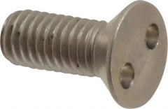 Made in USA - #10-32 UNF, 1/2" OAL Spanner Drive Machine Screw - Flat Head, Grade 18-8 Stainless Steel, Uncoated, Without Washer - Eagle Tool & Supply