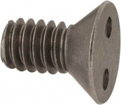 Made in USA - 1/4-20 UNC, 1/2" OAL Spanner Drive Machine Screw - Flat Head, Grade 18-8 Stainless Steel, Uncoated, Without Washer - Eagle Tool & Supply