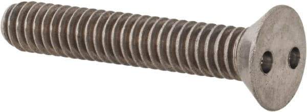 Made in USA - 1/4-20 UNC, 1-1/2" OAL Spanner Drive Machine Screw - Flat Head, Grade 18-8 Stainless Steel, Uncoated, Without Washer - Eagle Tool & Supply