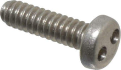 Made in USA - #6-32 UNC, 1/2" OAL Spanner Drive Machine Screw - Pan Head, Grade 18-8 Stainless Steel, Uncoated, Without Washer - Eagle Tool & Supply