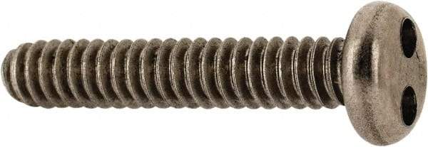 Made in USA - #6-32 UNC, 3/4" OAL Spanner Drive Machine Screw - Pan Head, Grade 18-8 Stainless Steel, Uncoated, Without Washer - Eagle Tool & Supply