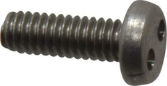 Made in USA - #8-32 UNC, 1/2" OAL Spanner Drive Machine Screw - Pan Head, Grade 18-8 Stainless Steel, Uncoated, Without Washer - Eagle Tool & Supply