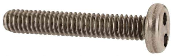 Made in USA - #8-32 UNC, 1" OAL Spanner Drive Machine Screw - Pan Head, Grade 18-8 Stainless Steel, Uncoated, Without Washer - Eagle Tool & Supply