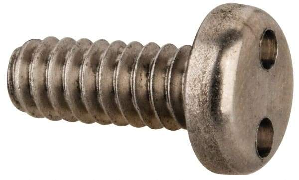 Made in USA - #10-24 UNC, 1/2" OAL Spanner Drive Machine Screw - Pan Head, Grade 18-8 Stainless Steel, Uncoated, Without Washer - Eagle Tool & Supply