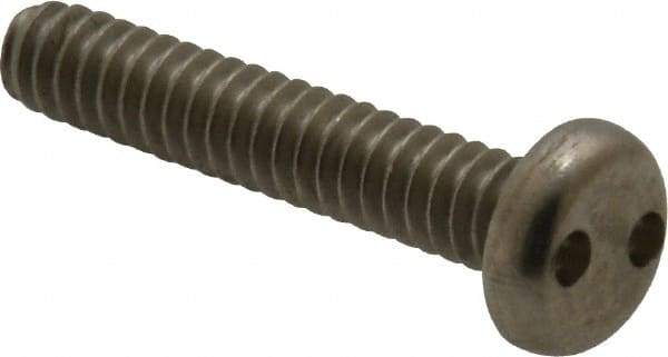 Made in USA - #10-24 UNC, 1" OAL Spanner Drive Machine Screw - Pan Head, Grade 18-8 Stainless Steel, Uncoated, Without Washer - Eagle Tool & Supply