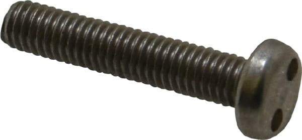 Made in USA - #10-32 UNF, 1" OAL Spanner Drive Machine Screw - Pan Head, Grade 18-8 Stainless Steel, Uncoated, Without Washer - Eagle Tool & Supply