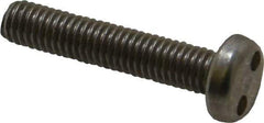 Made in USA - #10-32 UNF, 1" OAL Spanner Drive Machine Screw - Pan Head, Grade 18-8 Stainless Steel, Uncoated, Without Washer - Eagle Tool & Supply
