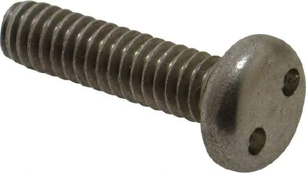 Made in USA - 1/4-20 UNC, 1" OAL Spanner Drive Machine Screw - Pan Head, Grade 18-8 Stainless Steel, Uncoated, Without Washer - Eagle Tool & Supply