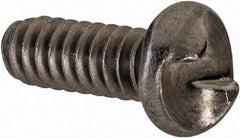 Made in USA - #6-32 UNC, 3/8" Length Under Head One Way Drive Machine Screw - Round Head, Grade 18-8 Stainless Steel, Uncoated, Without Washer - Eagle Tool & Supply