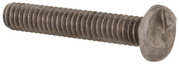 Made in USA - 1/4-20 UNC, 1-1/2" Length Under Head One Way Drive Machine Screw - Round Head, Grade 18-8 Stainless Steel, Uncoated, Without Washer - Eagle Tool & Supply