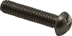 Made in USA - #8-32 UNC, 3/4" Length Under Head One Way Drive Machine Screw - Round Head, Grade 18-8 Stainless Steel, Uncoated, Without Washer - Eagle Tool & Supply
