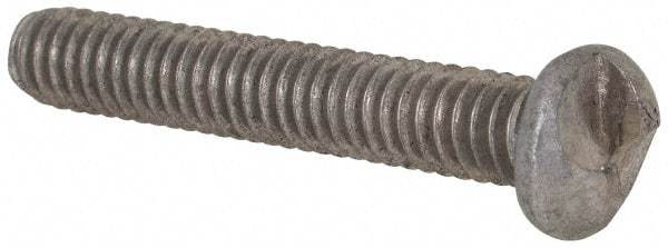 Made in USA - #8-32 UNC, 1" Length Under Head One Way Drive Machine Screw - Round Head, Grade 18-8 Stainless Steel, Uncoated, Without Washer - Eagle Tool & Supply