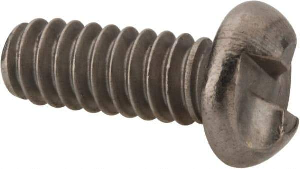 Made in USA - #10-24 UNC, 1/2" Length Under Head One Way Drive Machine Screw - Round Head, Grade 18-8 Stainless Steel, Uncoated, Without Washer - Eagle Tool & Supply