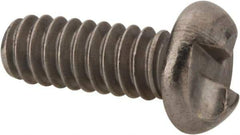 Made in USA - #10-24 UNC, 1/2" Length Under Head One Way Drive Machine Screw - Round Head, Grade 18-8 Stainless Steel, Uncoated, Without Washer - Eagle Tool & Supply
