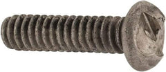 Made in USA - #10-24 UNC, 3/4" Length Under Head One Way Drive Machine Screw - Round Head, Grade 18-8 Stainless Steel, Uncoated, Without Washer - Eagle Tool & Supply