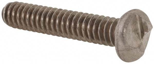 Made in USA - #10-24 UNC, 1" Length Under Head One Way Drive Machine Screw - Round Head, Grade 18-8 Stainless Steel, Uncoated, Without Washer - Eagle Tool & Supply